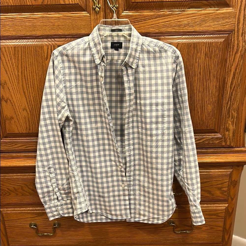 J. Crew Blue Gingham Casual Button Down Shirt
